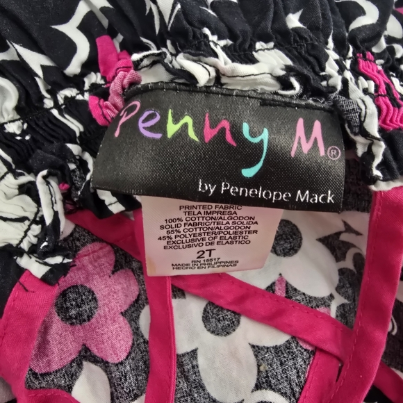 Penny M Yellow and Black Floral Kids Dress Duo Size 2T - Picture 2 of 5